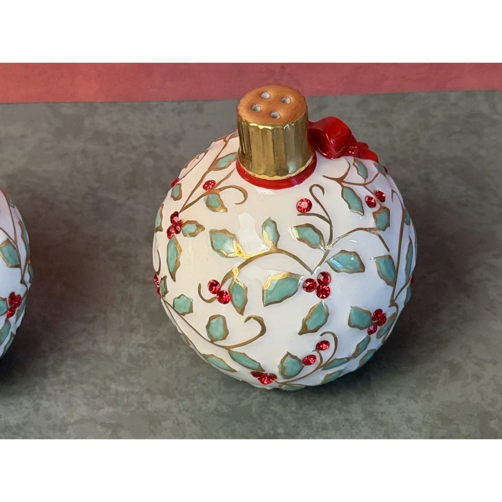 Lenox Christmas Bulb Salt & Pepper Shaker Set. Each Are  3